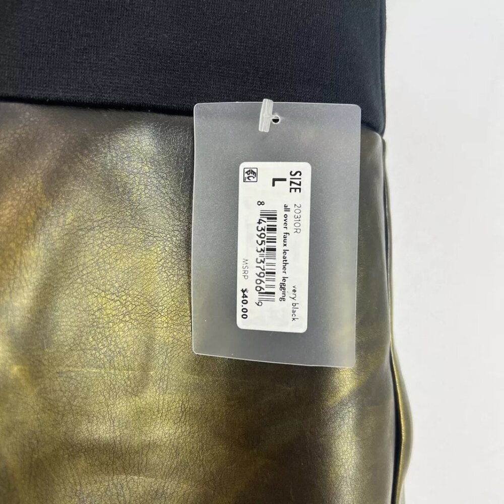 Spanx Women’s Black/Yellow Gold Leggings Size L - Picture 3 of 3